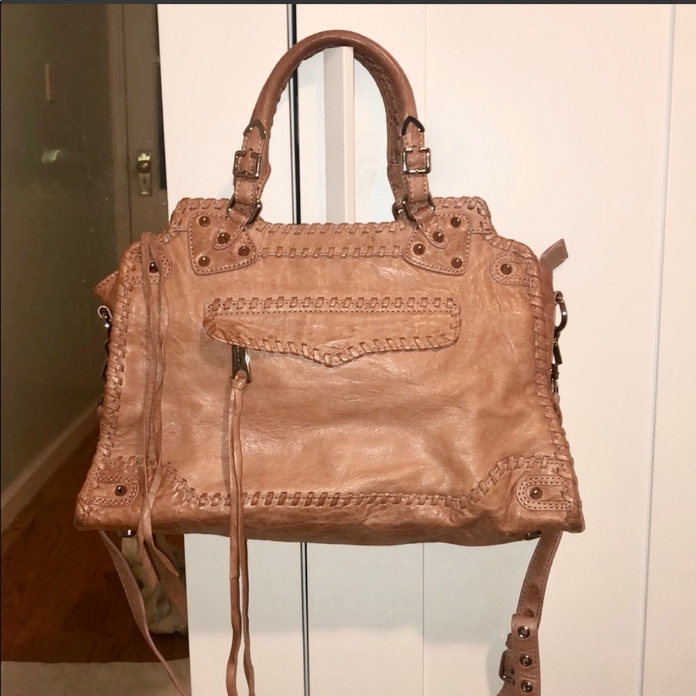 Rebecca Minkoff Cognac Brown Whipstitch Leather Satchel